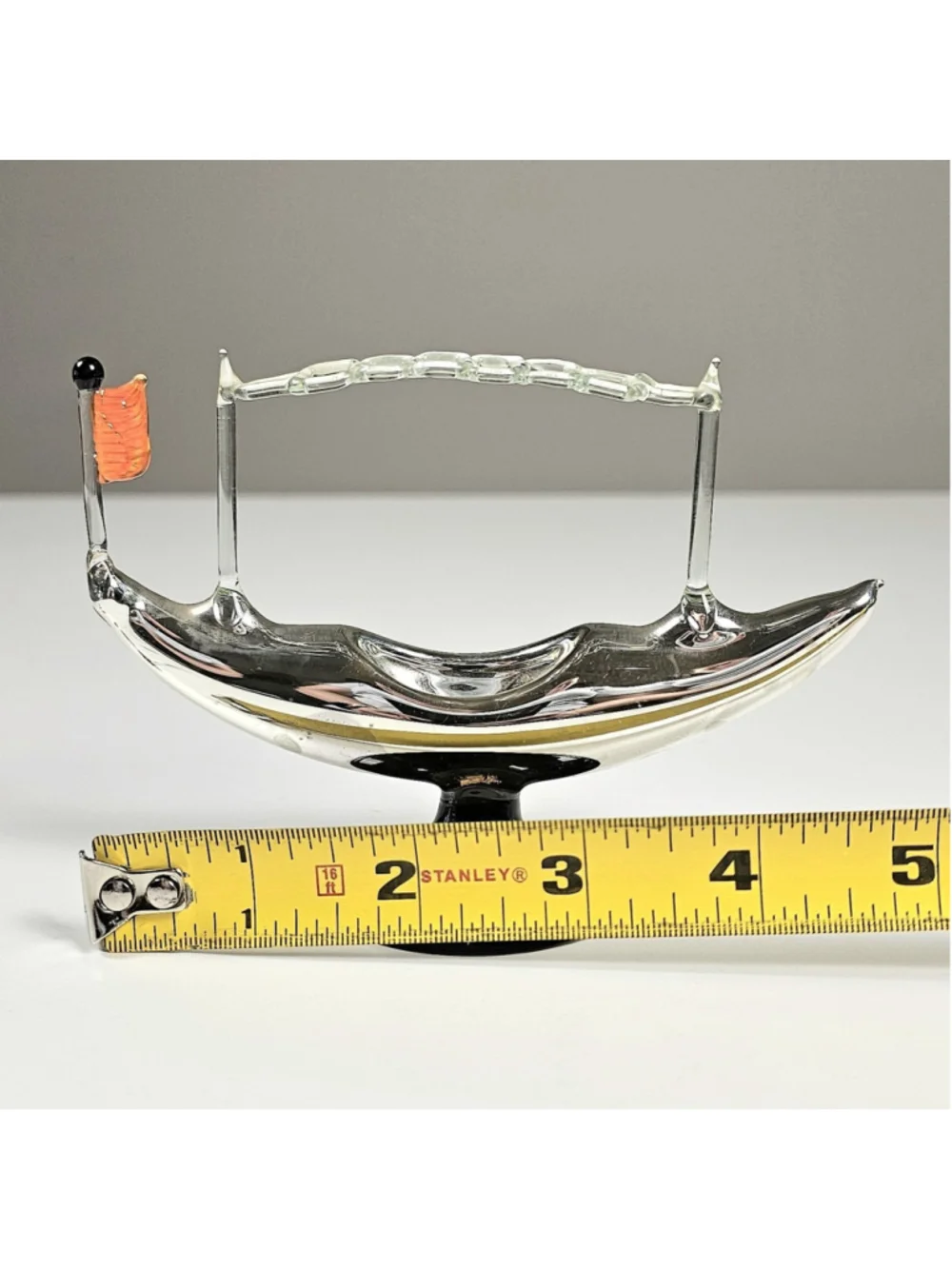 Lauscha gondola Glass object for cocktail skewers Bowles skewers Venice ship VTG